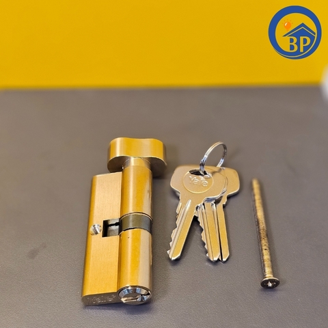 Ruột Khóa Yale 10-0503-3535-CK-02-11, Đồng Bóng, đầu vặn đầu chìa, dài 70mm