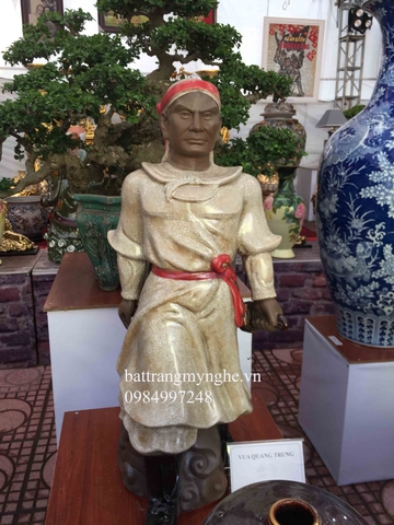 Tượng vua Quang Trung men rạn cao 86cm