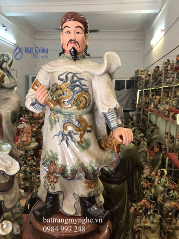 Tượng Trần Hưng Đạo men rạn cao 65cm