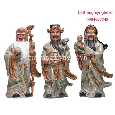 Tượng Tam Đa - men rạn cổ - 48x18cm