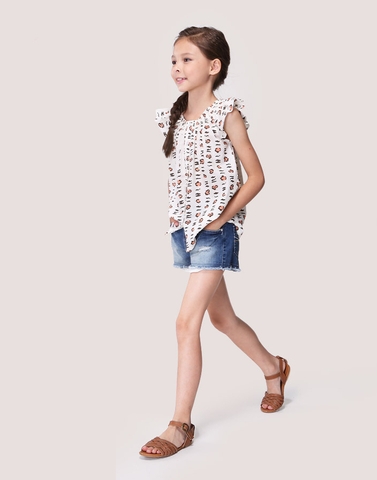 Áo voan ba lỗ in họa tiết