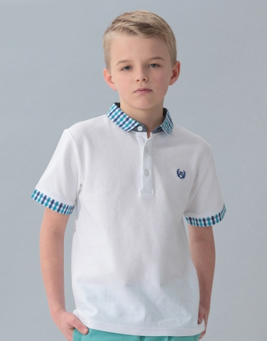 Áo T-shirt viền caro