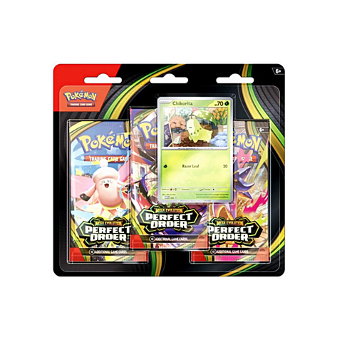 Thẻ Pokémon TCG Mega Evolution Mega Perfect Order Blister 3-Pack Chikorita