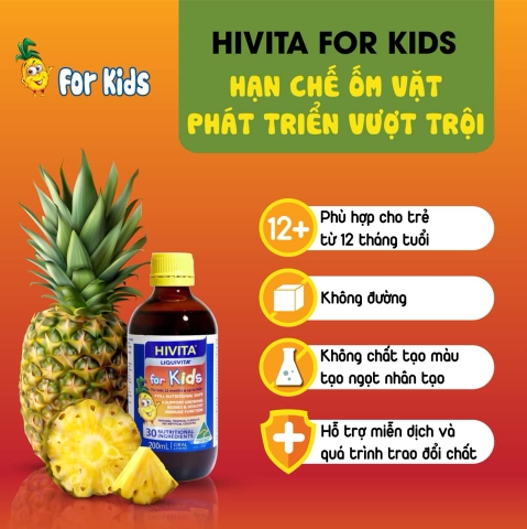 Vitamin tổng hợp Hivita Liquivita For Kids 200ml 12m+