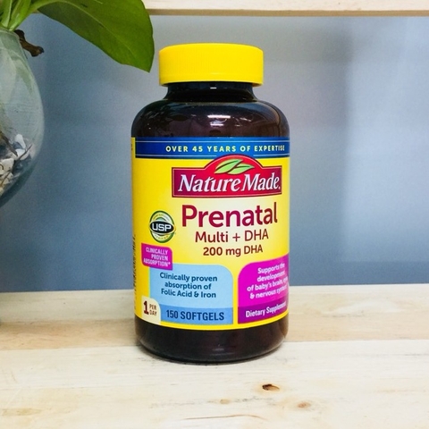 Vitamin tổng hợp cho bà bầu Nature Made Prenatal multi + DHA 150 viên