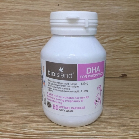 Viên uống bổ sung DHA cho bà bầu - Bio Island for Pregnancy Úc hộp 60 viên