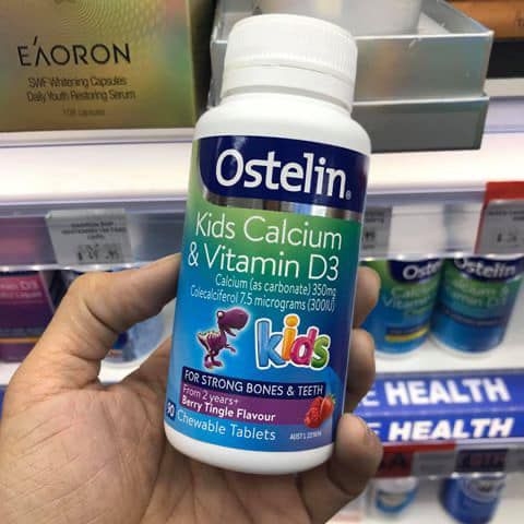 Ostelin Vitamin D & Calcium Kids Chewable - Bổ sung canxi và vitamin D cho bé