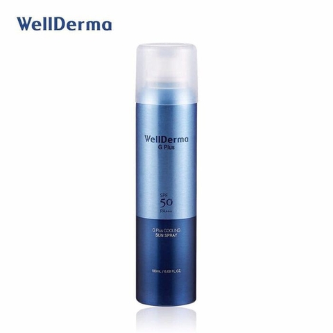 Xịt Chống Nắng Chống Trôi, Giảm Nhiệt, Làm Mát Da Wellderma G PLus Cooling Sun Spray 180ml