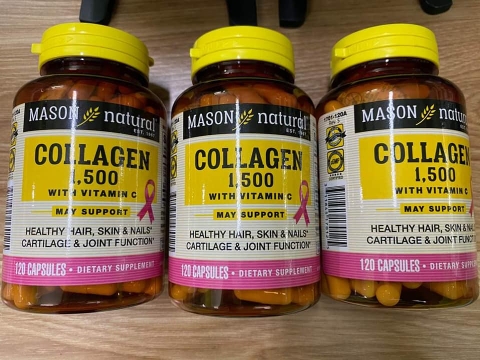 Collagen thủy phân Mason Natural  1500mg Caps With Vitamin C 120 viên