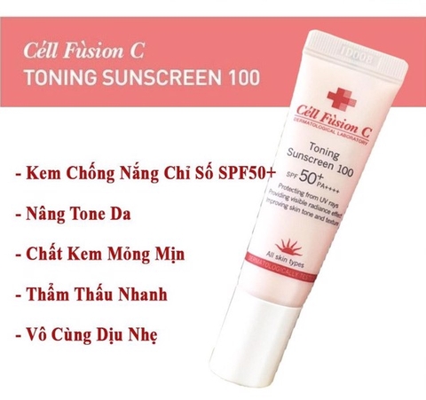 Kem chống nắng Cell Fusion c Toning sunscreen 100 spf 50+