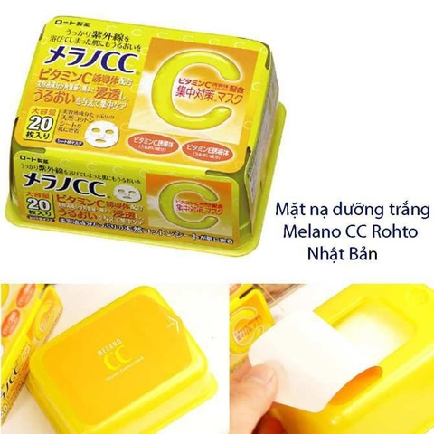 Mặt nạ trắng da trị thâm nám CC Melano Nhật Bản 20 miếng