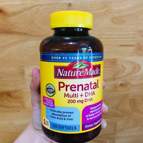 Vitamin tổng hợp cho bà bầu Nature Made Prenatal multi + DHA 150 viên