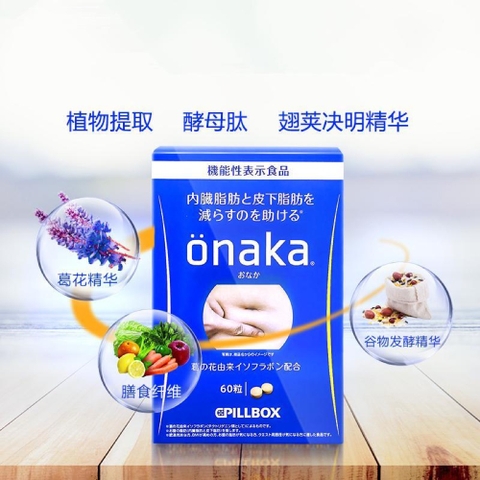 Viên giảm mỡ bụng Onaka Pillbox Nhật Bản 60 viên