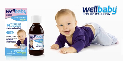 Vitamin Tổng Hợp 14 vitamins và khoáng chất Wellbaby Tăng Đề Kháng Cho Bé 6 tháng – 4 tuổi 150ml