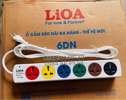 Ổ cắm Lioa 6 ổ cắm dây dài 3M ( 6DN3.2.10)