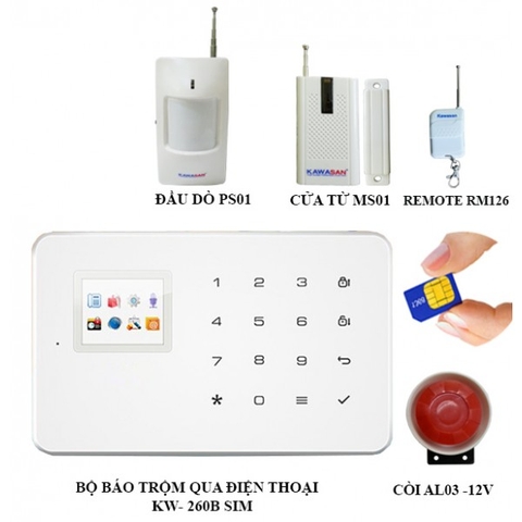 Bộ Báo Trộm Qua Điện Thoại Kawasan 260B Sim