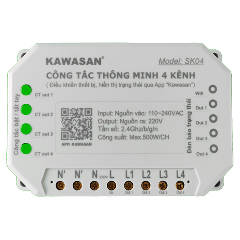 Công Tắc Wifi 4 Kênh SK04