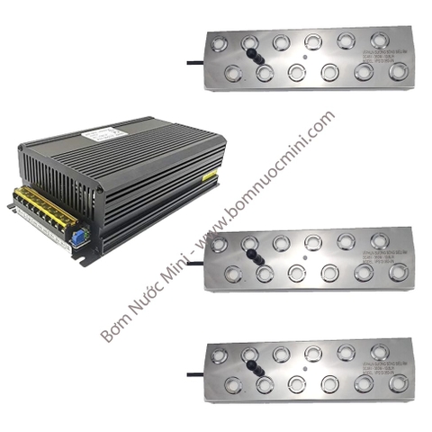 COMBO 3 Vỉ 12 Mắt + 1 Nguồn Tổ Ong Sài 3 Vỉ 48V   | 3 Vỉ Phun Sương 12 Mắt + Nguồn Tổ Ong Sài 3 Vỉ 48V
