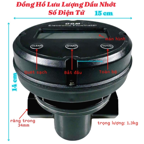Đồng Hồ Lưu Lượng Dầu Nhớt Số Điện Tử Hình Tròn