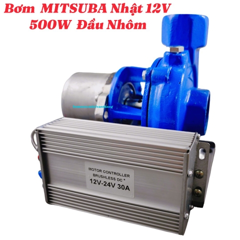 Máy Bơm Nước MITSUBA Nhật 12V 500W 7.000L/H 30M Đầu Nhôm