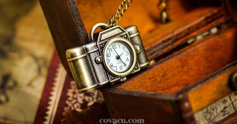 Dây chuyền đồng hồ quả quýt đeo cổ vintage