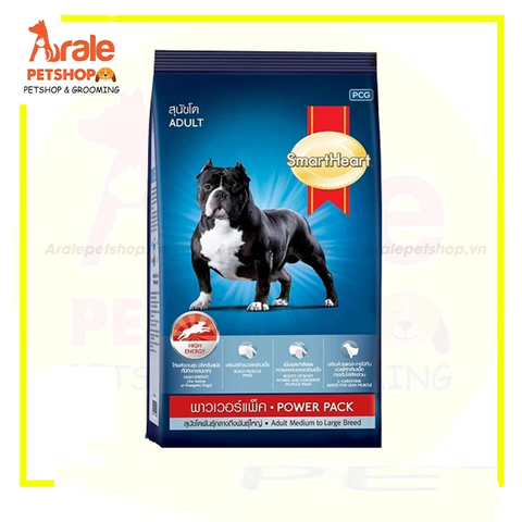 THỨC ĂN HẠT SMARTHEART POWER PACK ADULT CHÓ TRƯỞNG THÀNH BAO 20KG