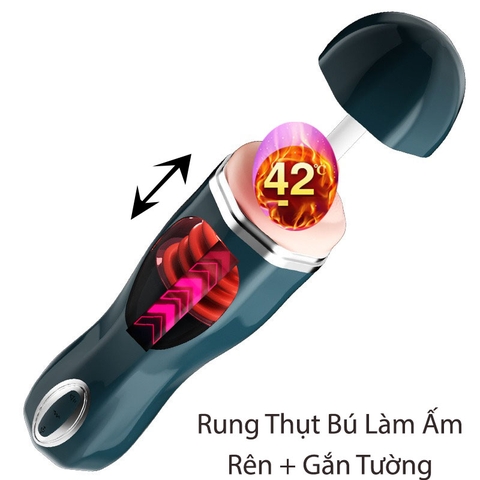 Âm Đạo Giả Tự Động Thụt Rung Có Đế Gắn Tường - AD114