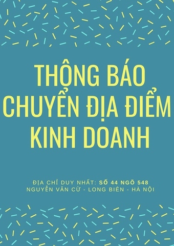 CHUYỂN ĐỊA ĐIỂM KINH DOANH CÁCH 20M