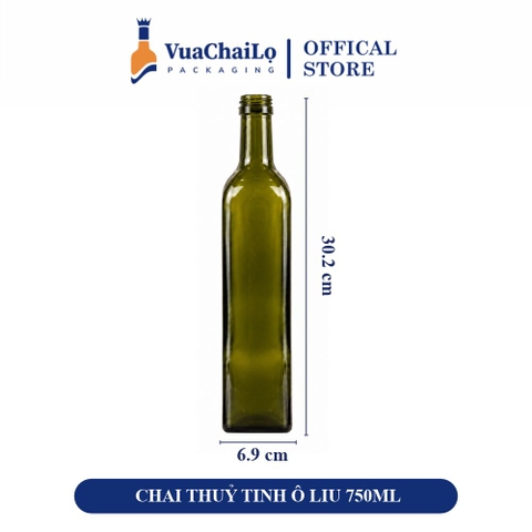 Chai thuỷ tinh ô liu vuông 750ml