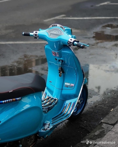 Sơn Xe Vespa Sprint Màu Xanh Dương Tại Sài Gòn Độ Xe Gò Vấp