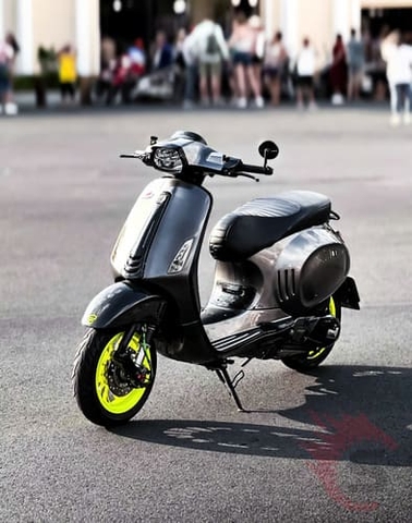Vespa Custom Xám Xanh – Phong Cách Thời Trang Đường Phố Tại Sài Gòn Độ Xe Bình Dương