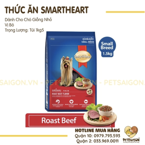 Thức Ăn Smartheart Cho Chó Giống Nhỏ Vị Bò PETSAIGON