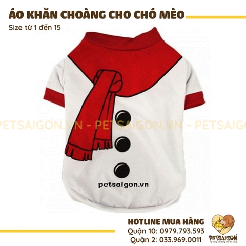 Áo Cho Chó Mèo In Hình Khăn Choàng