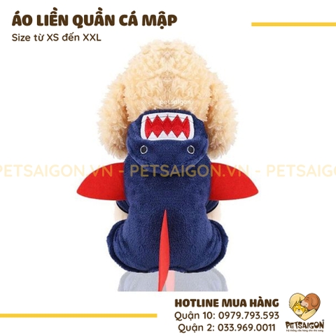 Áo Liền Quần Cá Mập Cho Chó Mèo