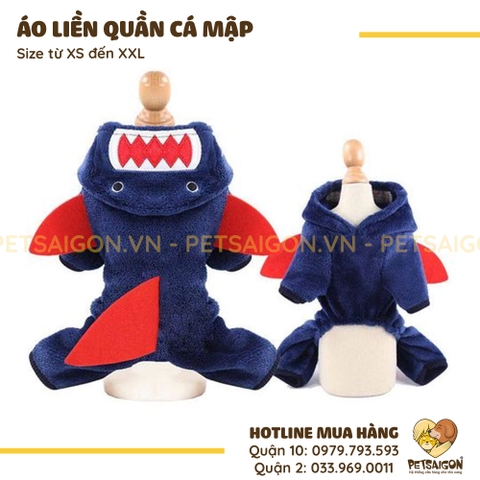 Áo Liền Quần Cá Mập Cho Chó Mèo