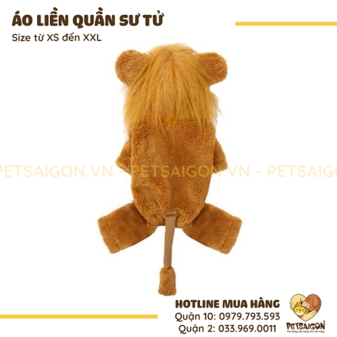 Áo Liền Quần Cho Chó Mèo Hình Sư Tử