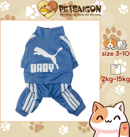 Áo Liền Quần Cho Chó Mèo Thể Thao Baby
