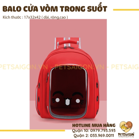 Balo Cho Chó Mèo Cửa Vòm Trong Suốt