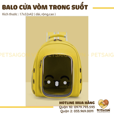 Balo Cho Chó Mèo Cửa Vòm Trong Suốt