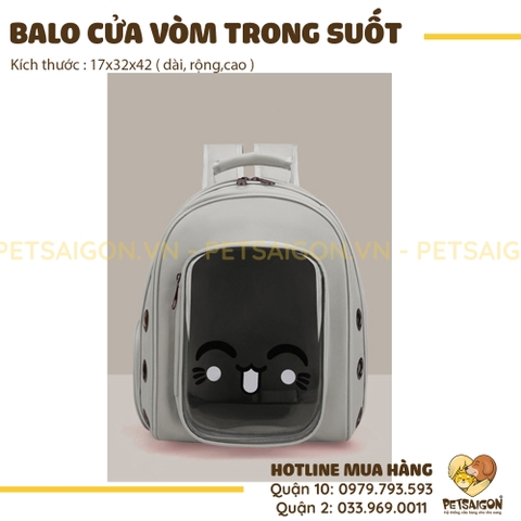 Balo Cho Chó Mèo Cửa Vòm Trong Suốt