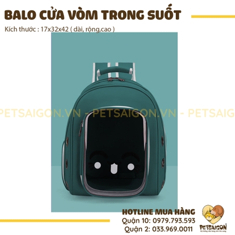 Balo Cho Chó Mèo Cửa Vòm Trong Suốt
