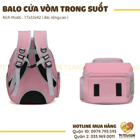 Balo Cho Chó Mèo Cửa Vòm Trong Suốt