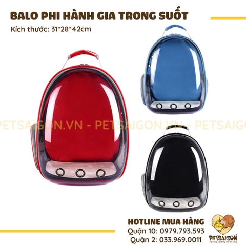 Balo Cho Chó Mèo Phi Hành Gia Trong Suốt
