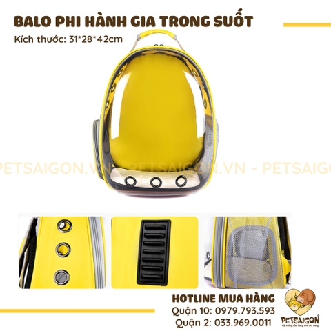 Balo Cho Chó Mèo Phi Hành Gia Trong Suốt