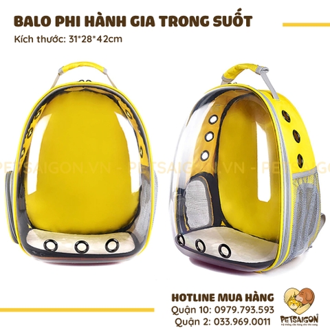 Balo Cho Chó Mèo Phi Hành Gia Trong Suốt