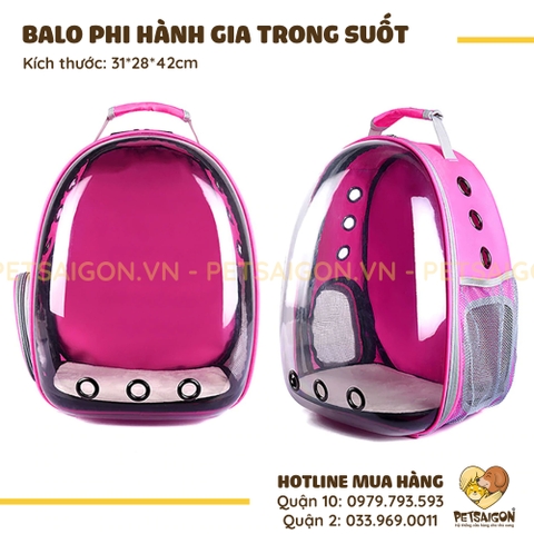 Balo Cho Chó Mèo Phi Hành Gia Trong Suốt