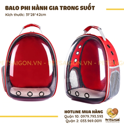 Balo Cho Chó Mèo Phi Hành Gia Trong Suốt