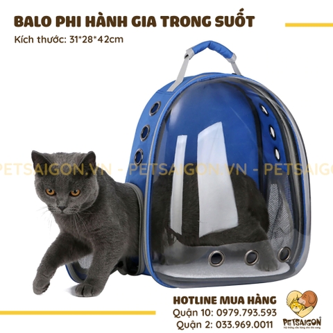 Balo Cho Chó Mèo Phi Hành Gia Trong Suốt