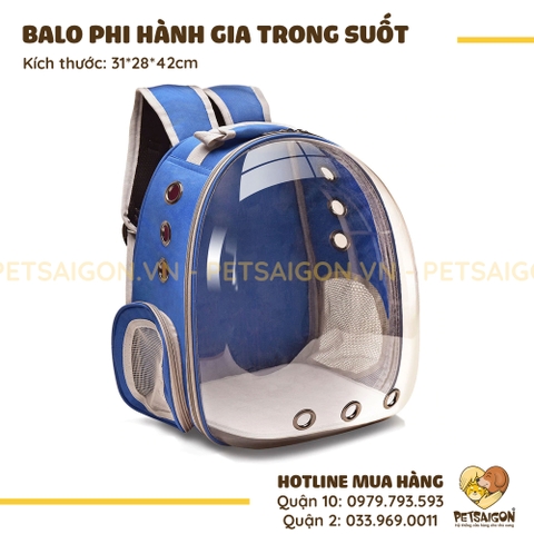 Balo Cho Chó Mèo Phi Hành Gia Trong Suốt