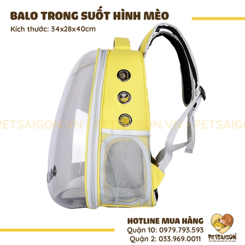 Balo Vận Chuyển Chó Mèo Trong Suốt Hình Mèo